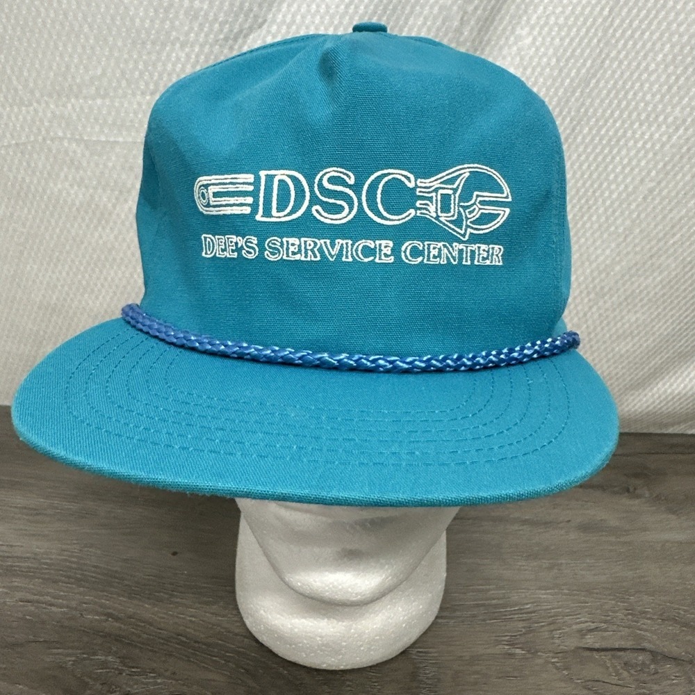 Dee's Service Center Turquoise Embroidered Rope Baseball Cap 72K Mechanic Hat